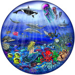 Charles Fazzino 3D Art Charles Fazzino 3D Art Our Sea of Tranquility (AP) (Framed)
